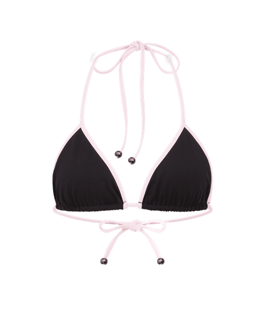 Ottie Bikini Top Black/Baby Pink | Agent Provocateur