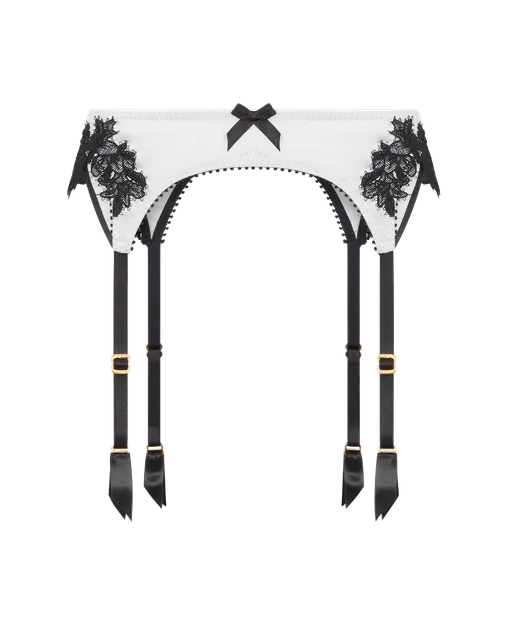 Penelopi Suspender Ivory/Black | Agent Provocateur