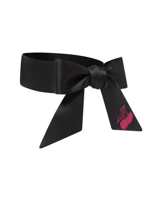 Perri Sash Tie Mask  Black/Fuchsia | Agent Provocateur