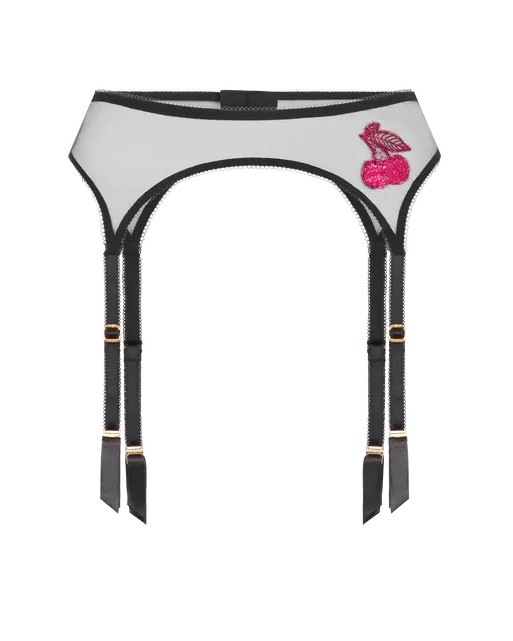 Perri Suspender Black/Fuchsia | Agent Provocateur