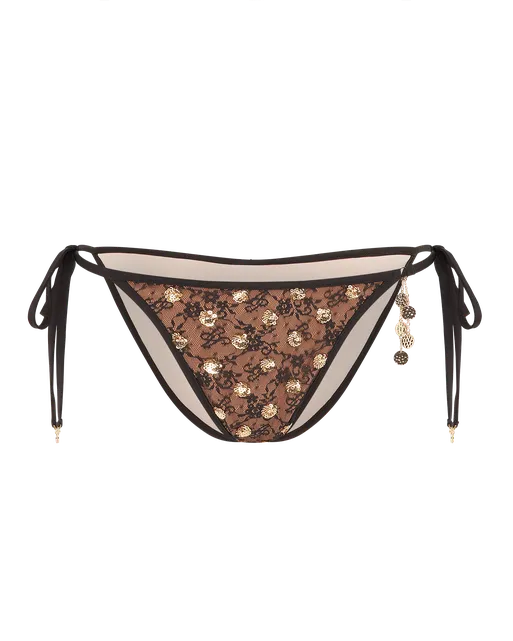 Azaria Bikini Bottom  Brown/Gold | Agent Provocateur