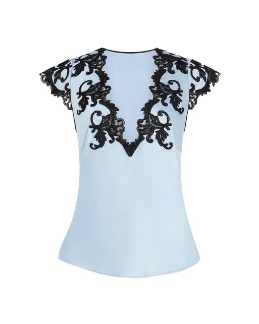 Clarette Camisole Top Blue/Black | Agent Provocateur