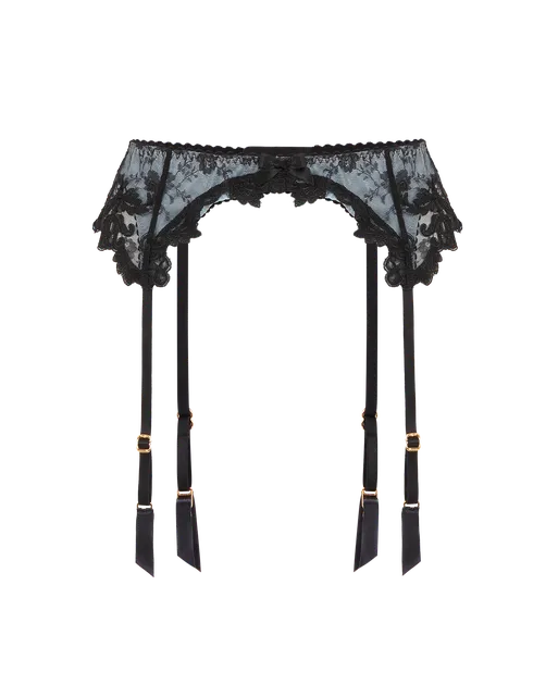 Clarette Suspender Blue/Black | Agent Provocateur