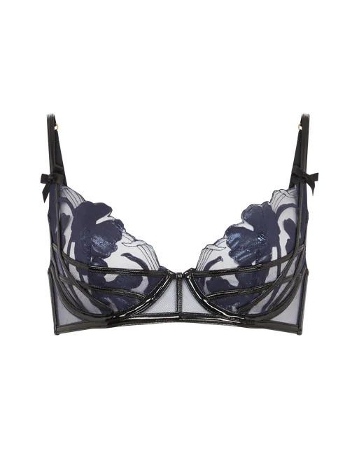 Felicitie Plunge Underwired Bra  Navy/Black | Agent Provocateur