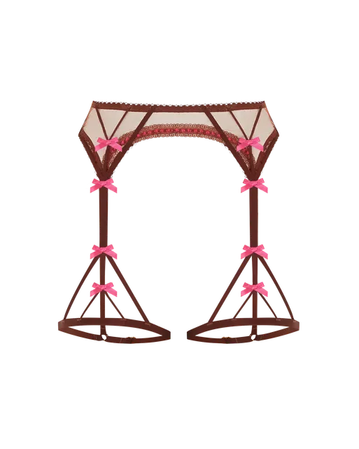 Hetty Suspender Brown/Pink | Agent Provocateur