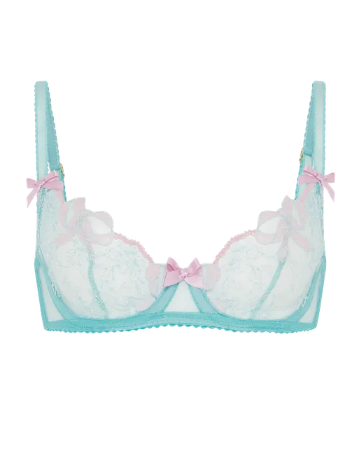 Lisetta Plunge Underwired Bra  Mint/Pink | Agent Provocateur