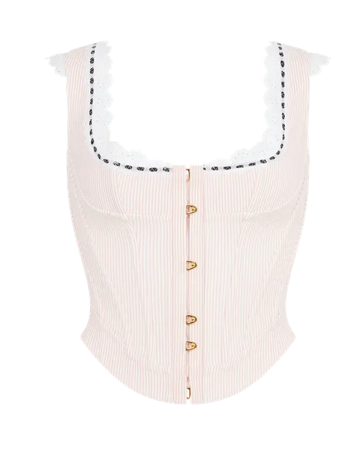 Miffy Corset Top Baby Pink/White | Agent Provocateur