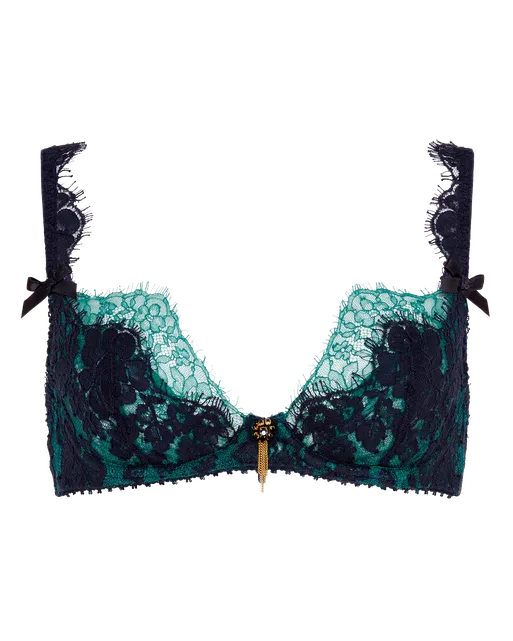 Petrina Plunge Underwired Bra  Green | Agent Provocateur