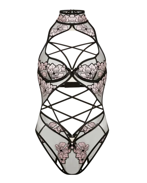 Polina Playsuit Pink/Black | Agent Provocateur