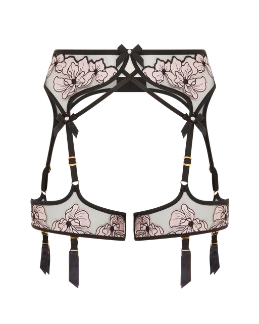 Polina Suspender Pink/Black | Agent Provocateur