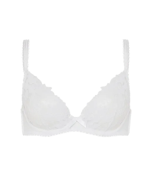 Posy Plunge Underwired Bra White | Agent Provocateur