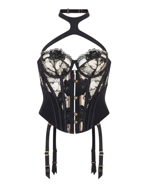 Rexanna Balconette Corset Black/Nude | Agent Provocateur