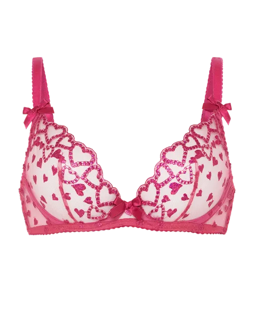 Rozann Plunge Underwired Bra Fuchsia | Agent Provocateur