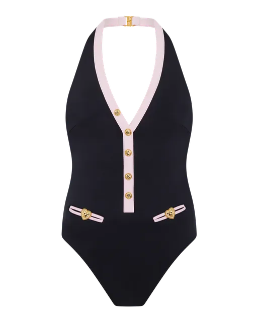 Tiggy Swimsuit  Black/Pink | Agent Provocateur