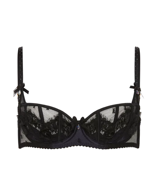 Veretie Balconette Underwired Bra  Black/Navy | Agent Provocateur