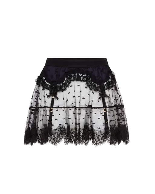 Veretie Suspender Skirt  Black/Navy | Agent Provocateur