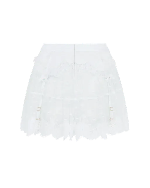 Veretie Suspender Skirt White/Cream | Agent Provocateur