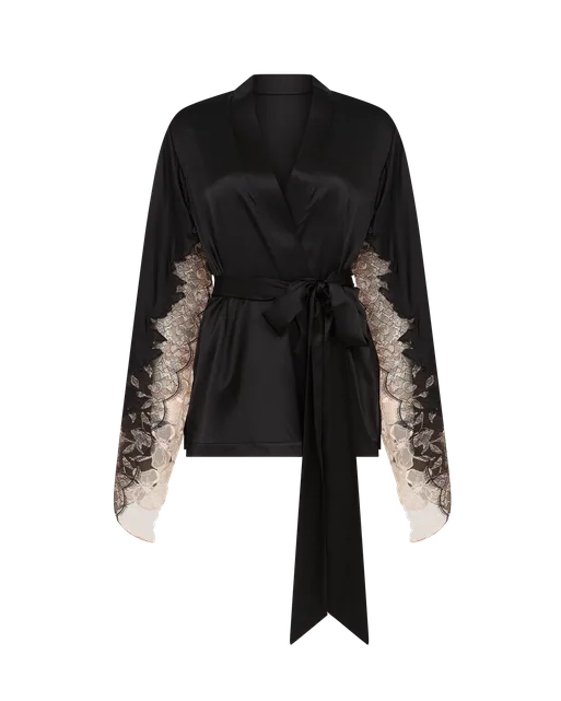 Vitoria Pyjama Top Black/Blush | Agent Provocateur