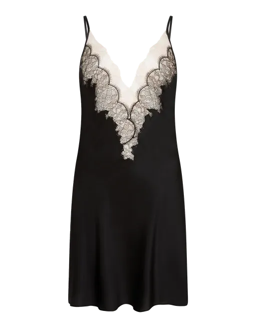 Vitoria Short Slip Black/Blush | Agent Provocateur