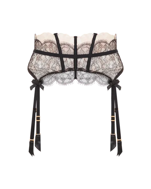 Vitoria Suspender Black/Blush | Agent Provocateur