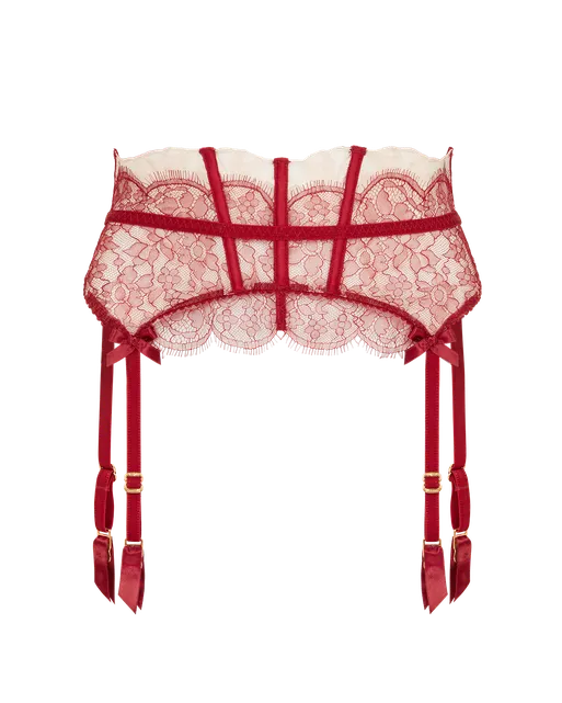 Vitoria Suspender Burgundy/Blush | Agent Provocateur