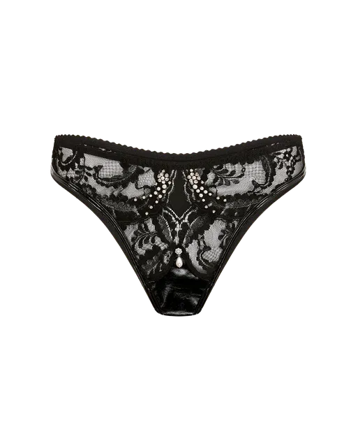 Vivienna Brazilian Brief  Black/Pearl | Agent Provocateur