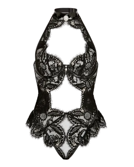Vivienna Playsuit Black/Pearl | Agent Provocateur