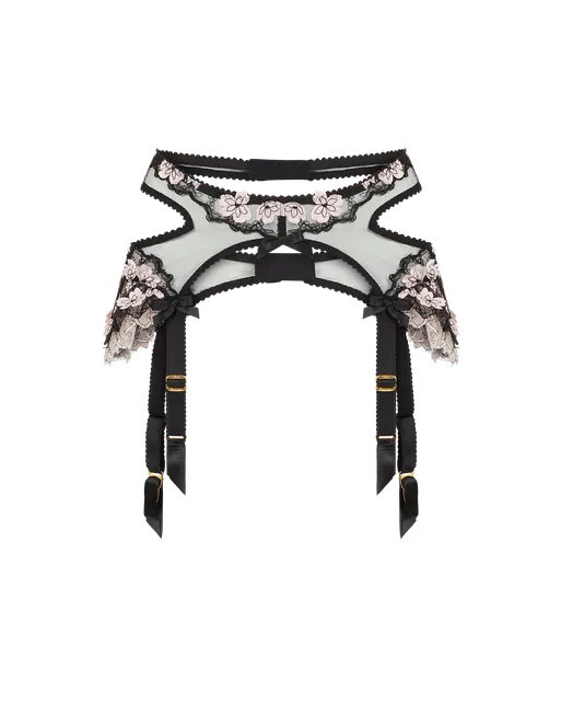 Andiee Suspender Black/Baby Pink | Agent Provocateur