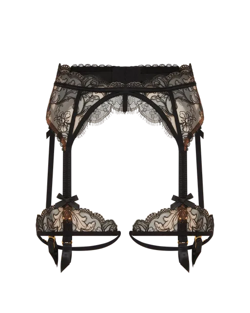 Cyndi Suspender Black/Sand | Agent Provocateur