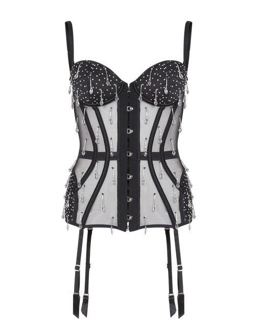 Lunessa Corset Black/Clear | Agent Provocateur
