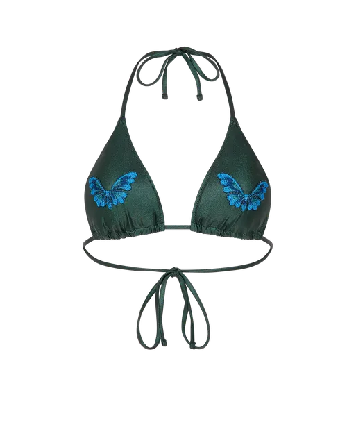 Vivi Bikini Top Green Foil | Agent Provocateur