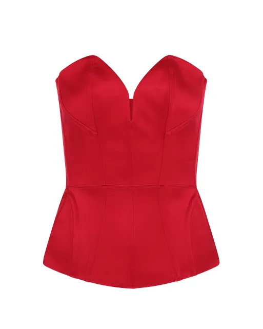 Gena Satin Corset Top Red | Agent Provocateur