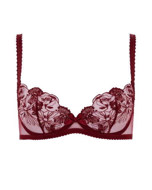 Jayce Plunge Underwired Bra Burgundy | Agent Provocateur