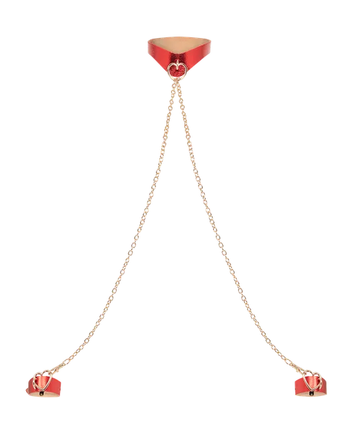 Laylia Choker And Cuff Set Red/Gold | Agent Provocateur