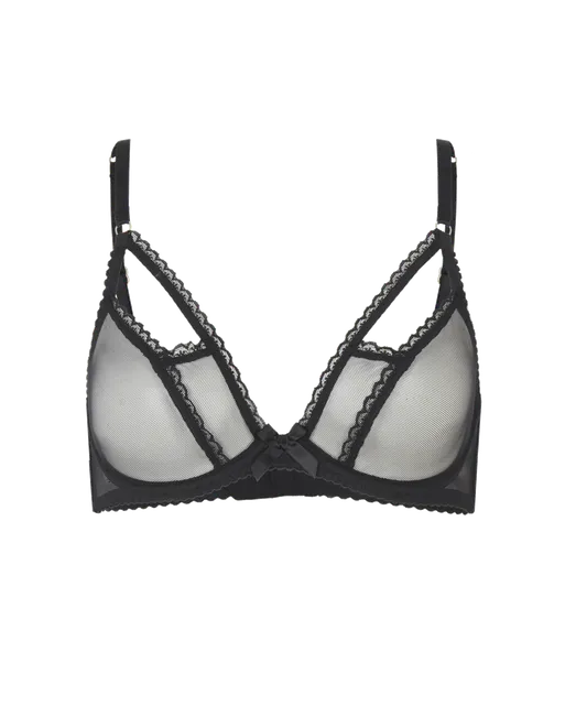 Fia Plunge Underwired Bra Black | Agent Provocateur