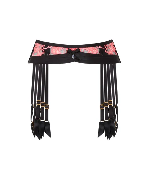 Dioni Suspender Black/Neon Pink | Agent Provocateur