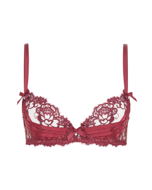 Dioni Plunge Underwired Bra Burgundy | Agent Provocateur