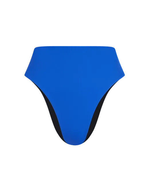 Suky Reversible High Waisted Bikini Bottom Blue | Agent Provocateur