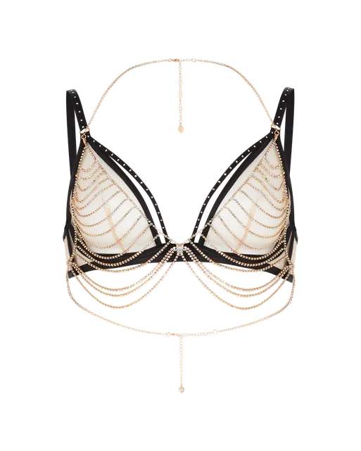 Jasmira Plunge Underwired Bra  Black | Agent Provocateur