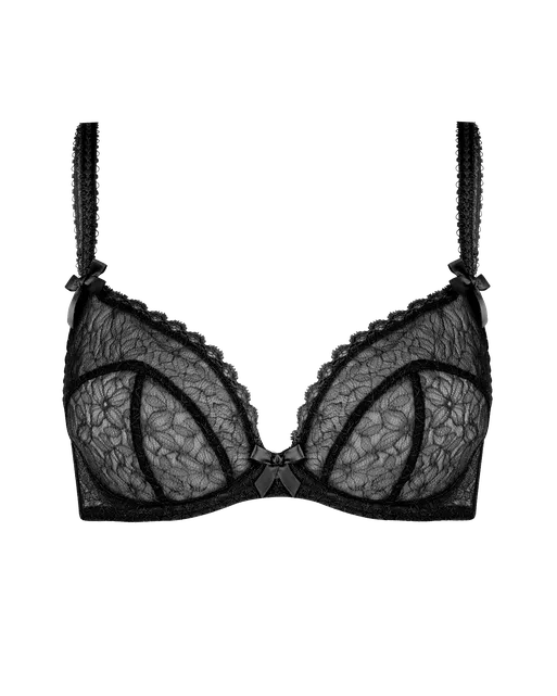 Aliza Plunge Underwired Bra Black | Agent Provocateur