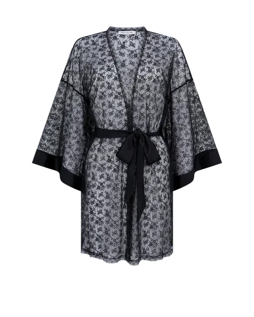 Malorey Short Kimono  Black | Agent Provocateur