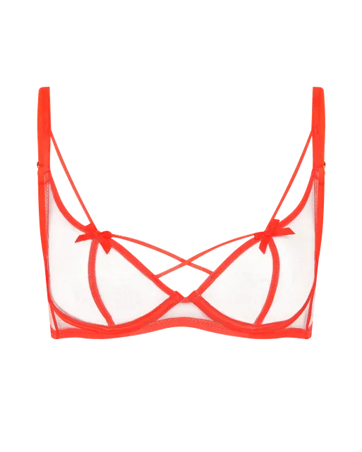 Zella High Neck Underwired Bra  Neon Orange/Sand | Agent Provocateur