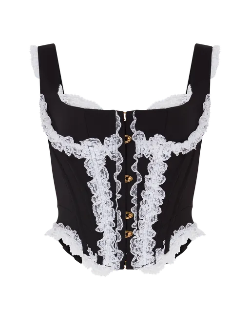 Zena Corset Top Black/White | Agent Provocateur