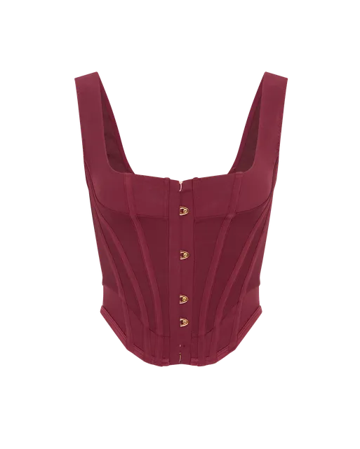 Zena Corset Top Burgundy | Agent Provocateur