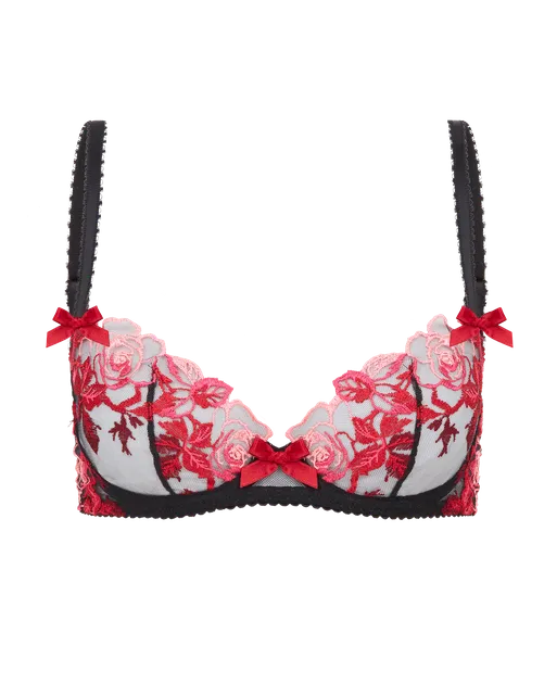 Callypso Plunge Underwired Bra Black/Multicolour | Agent Provocateur