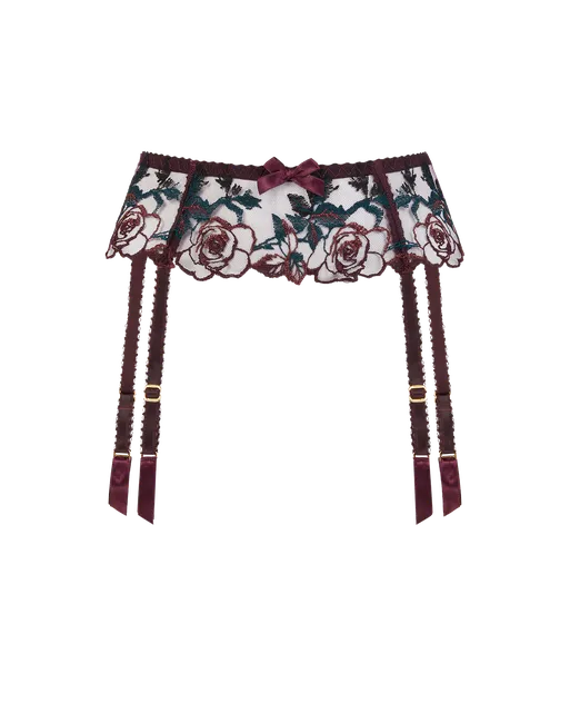 Callypso Suspender Plum/Green | Agent Provocateur