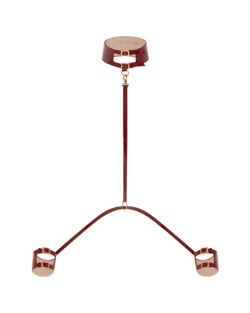 Mary Jane Choker And Cuffs Set Burgundy | Agent Provocateur