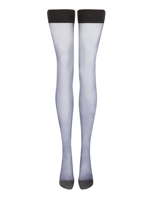Tanzie Hold Ups Navy/Black Seam | Agent Provocateur