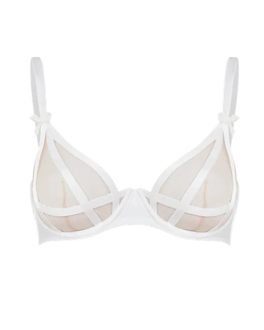 Briella Plunge Underwired Bra White | Agent Provocateur