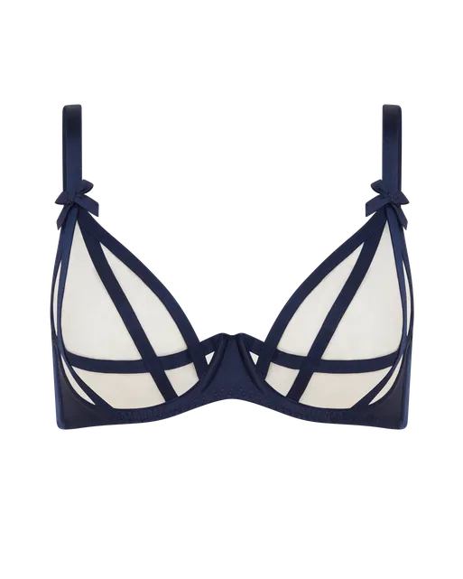 Briella Plunge Underwired Bra Navy/Navy | Agent Provocateur